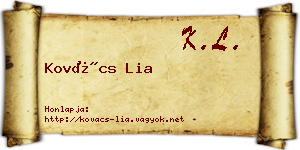 Kovács Lia névjegykártya