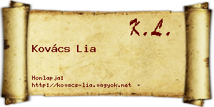 Kovács Lia névjegykártya